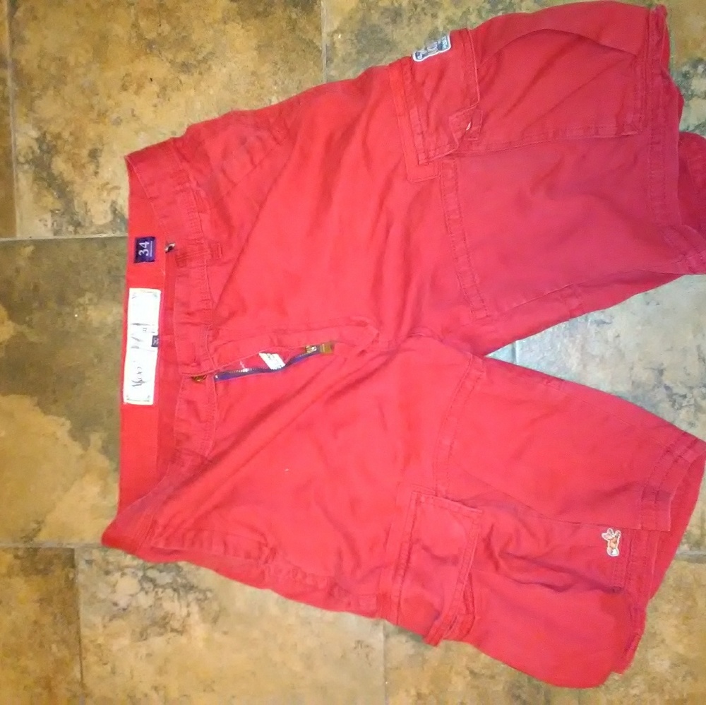Akoo red cargo shorts